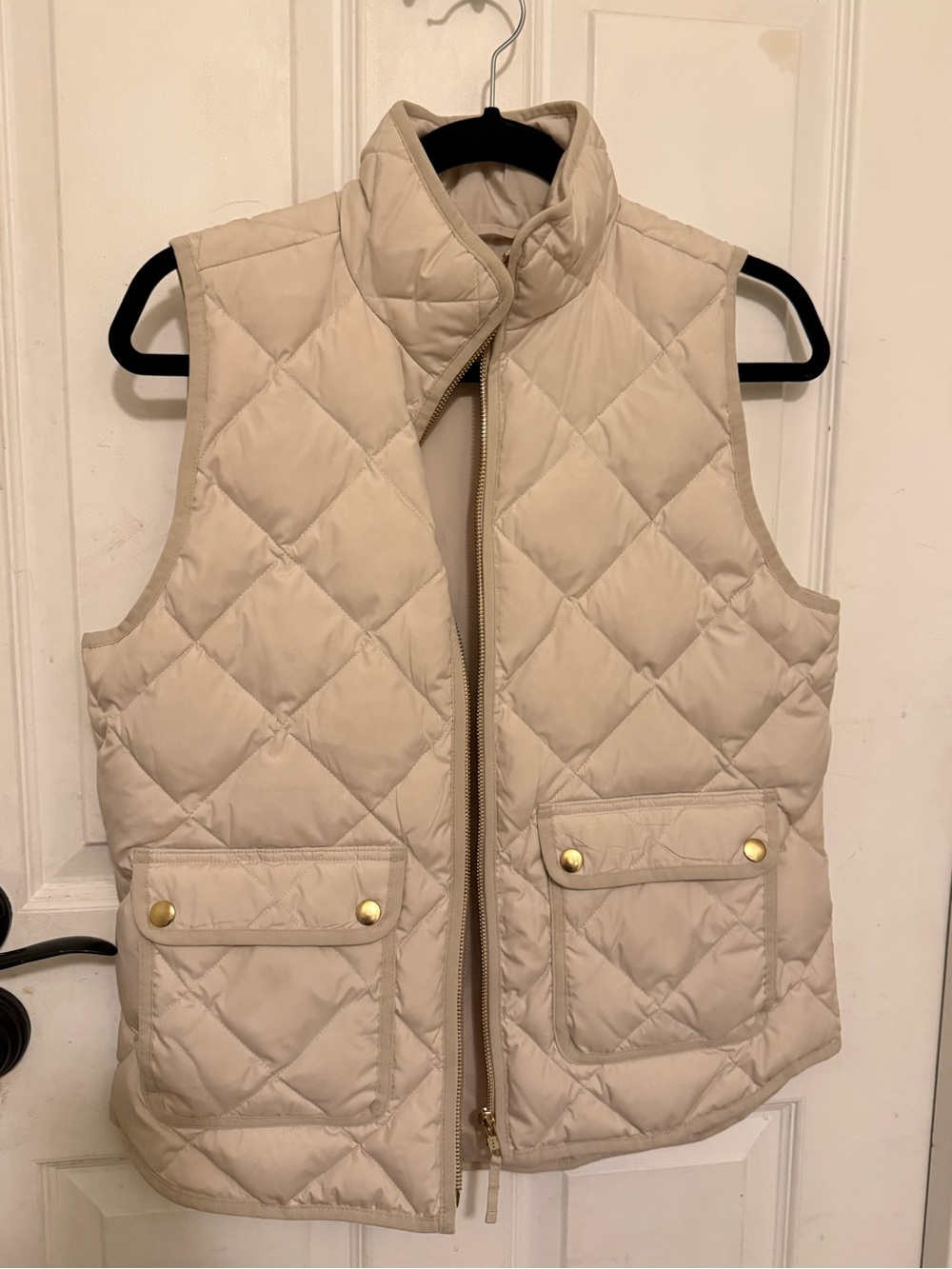 J. Crew Quilted Puffer Vest in Beige Cream